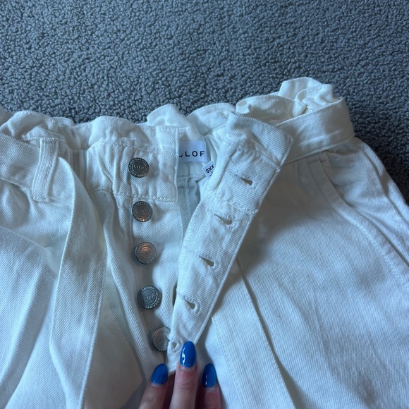 LOFT White Ankle Cropped Pants with Drawstring - Picture 3 of 8